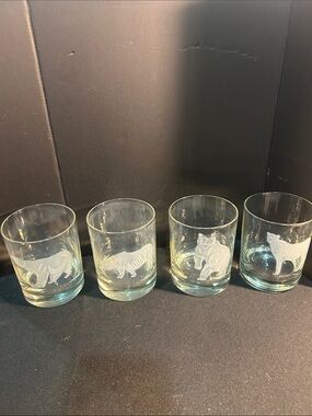 Georg Jensen Etched Wildlife Glass Tumblers - Clear (Set of 4)